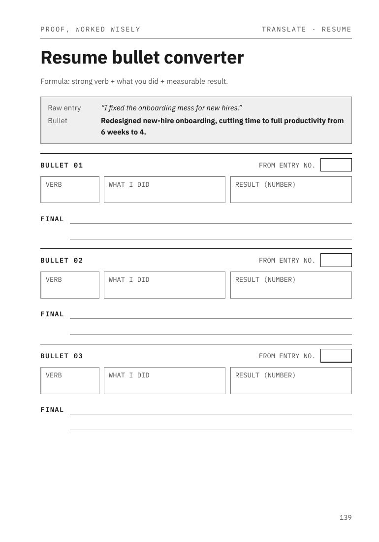 Resume bullet converter